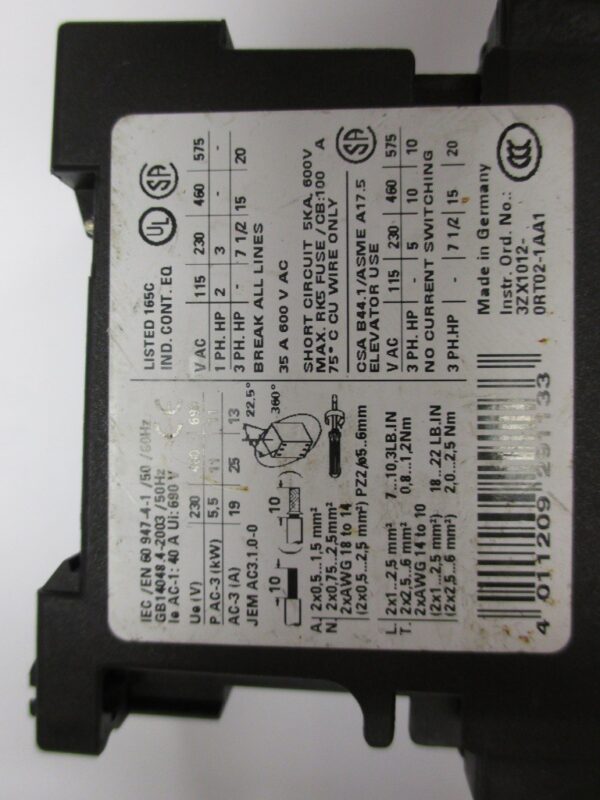Power contactor 3RT1026-1BB40